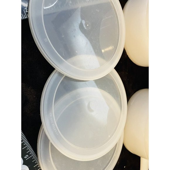 Set 4 w 3 Lids Handled White Milk Glass Ovenware 14oz USA Bowls Vintage - Picture 8 of 10